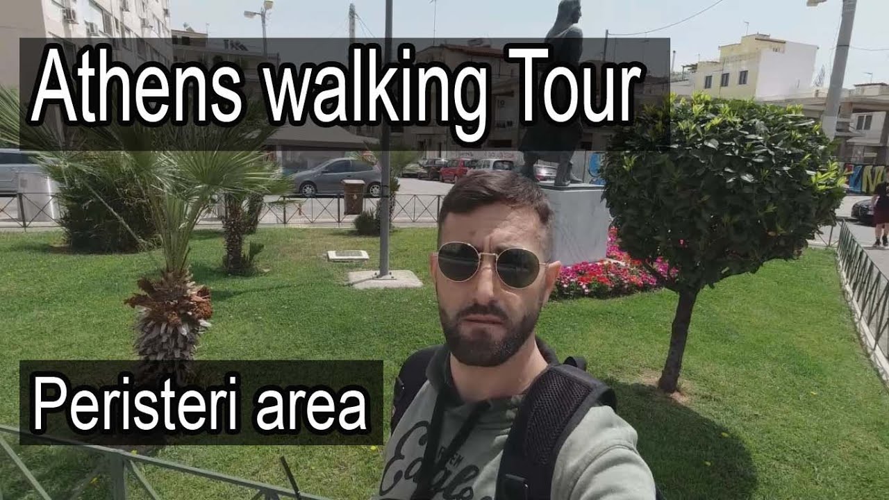 Athens walking tour Peristeri 4k video