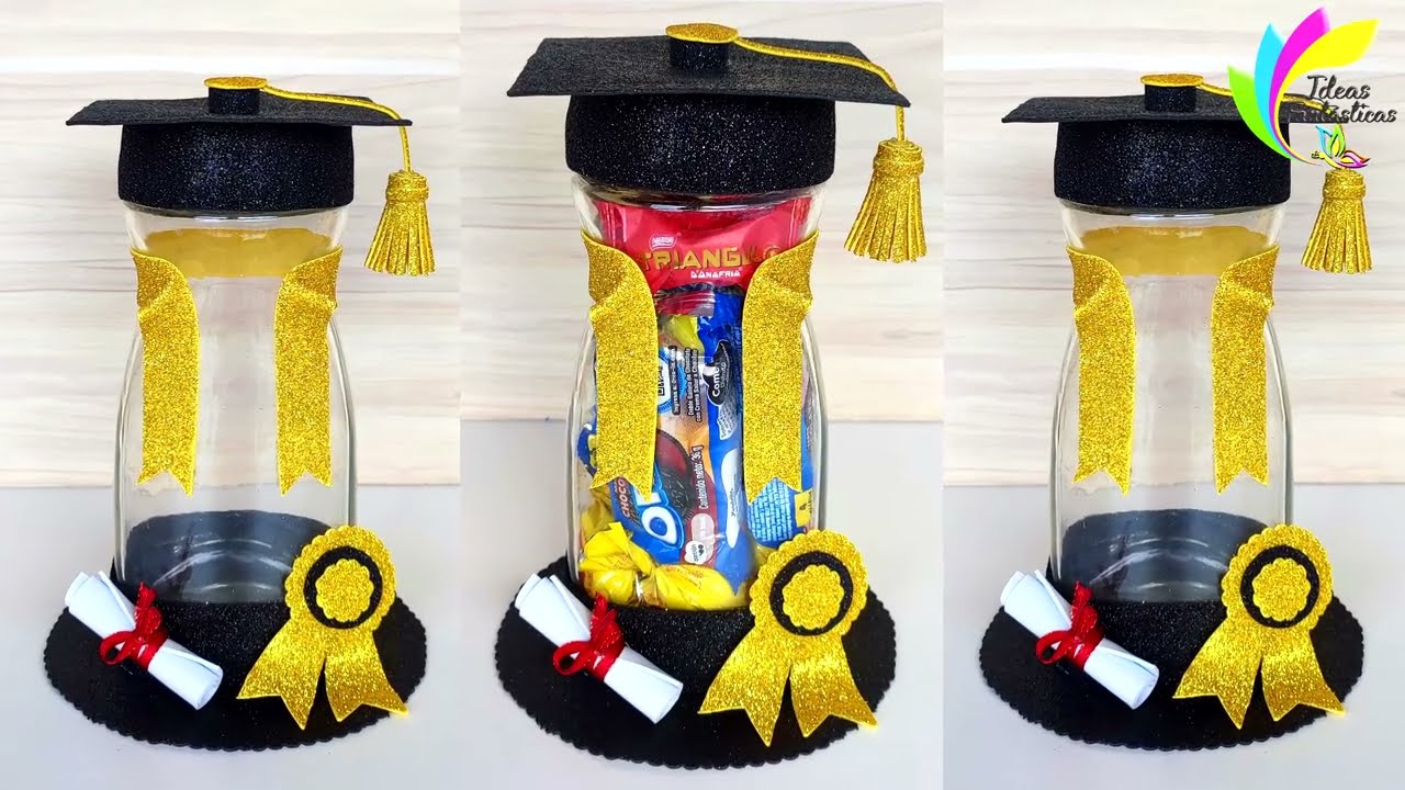 🏆REGALO de GRADUACIÓN 2022🎓 - Ideas para graduación solo de foamy y un frasco
