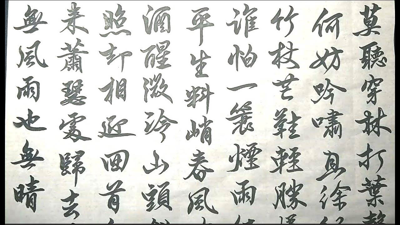 蘇軾  定風波莫聽穿林打葉聲書法