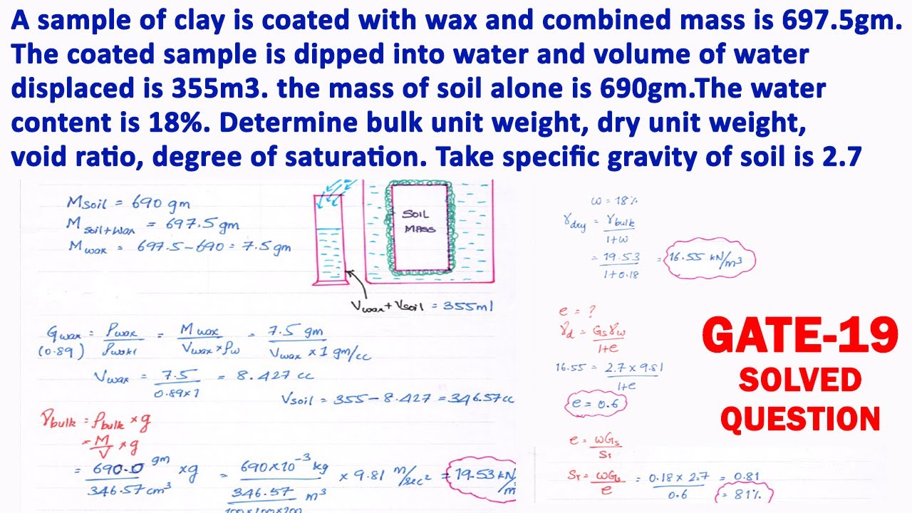 soil mechanics numerical | three phase system numerical | soil mechanics solved problem | GATE civil
