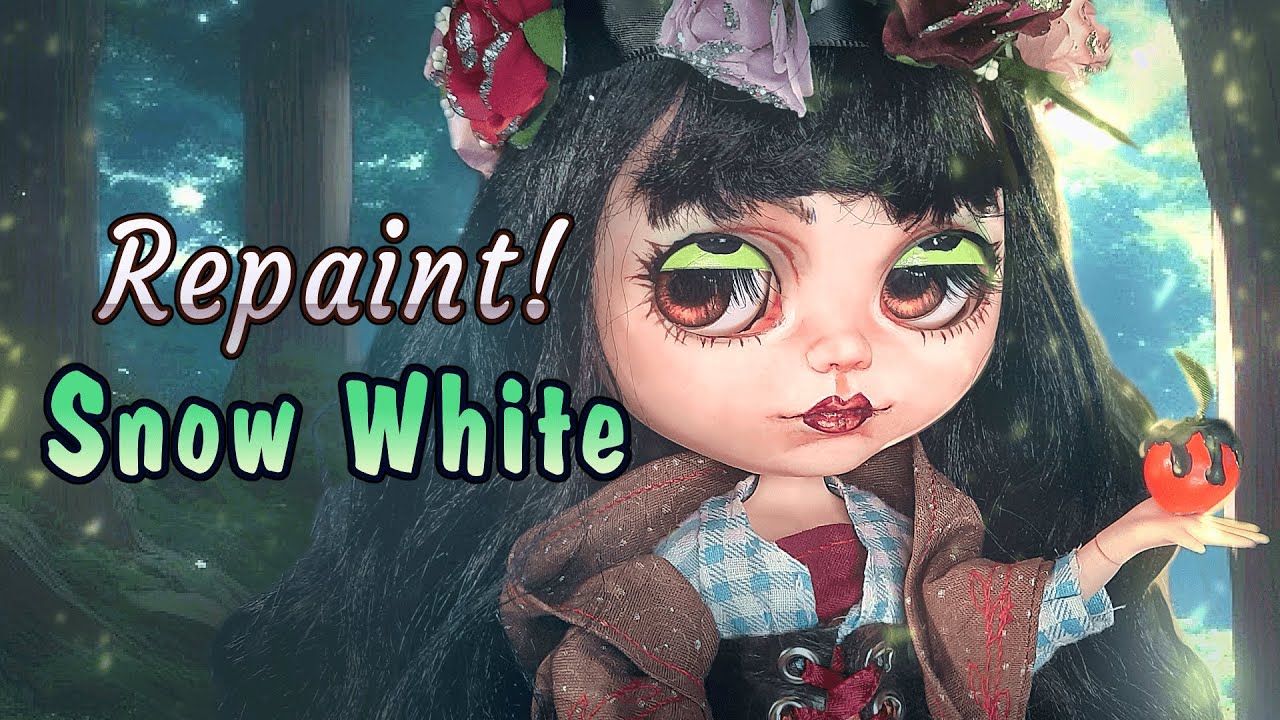 🍎☠ Snow White Blythe Doll #repaint  || Custom Art Doll || Face Carving