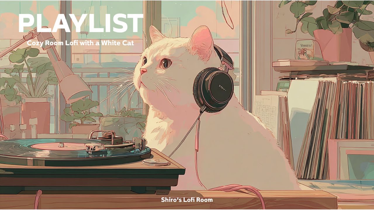 Cozy Room Lofi for Study & Relax ☕ | White Cat 🐾