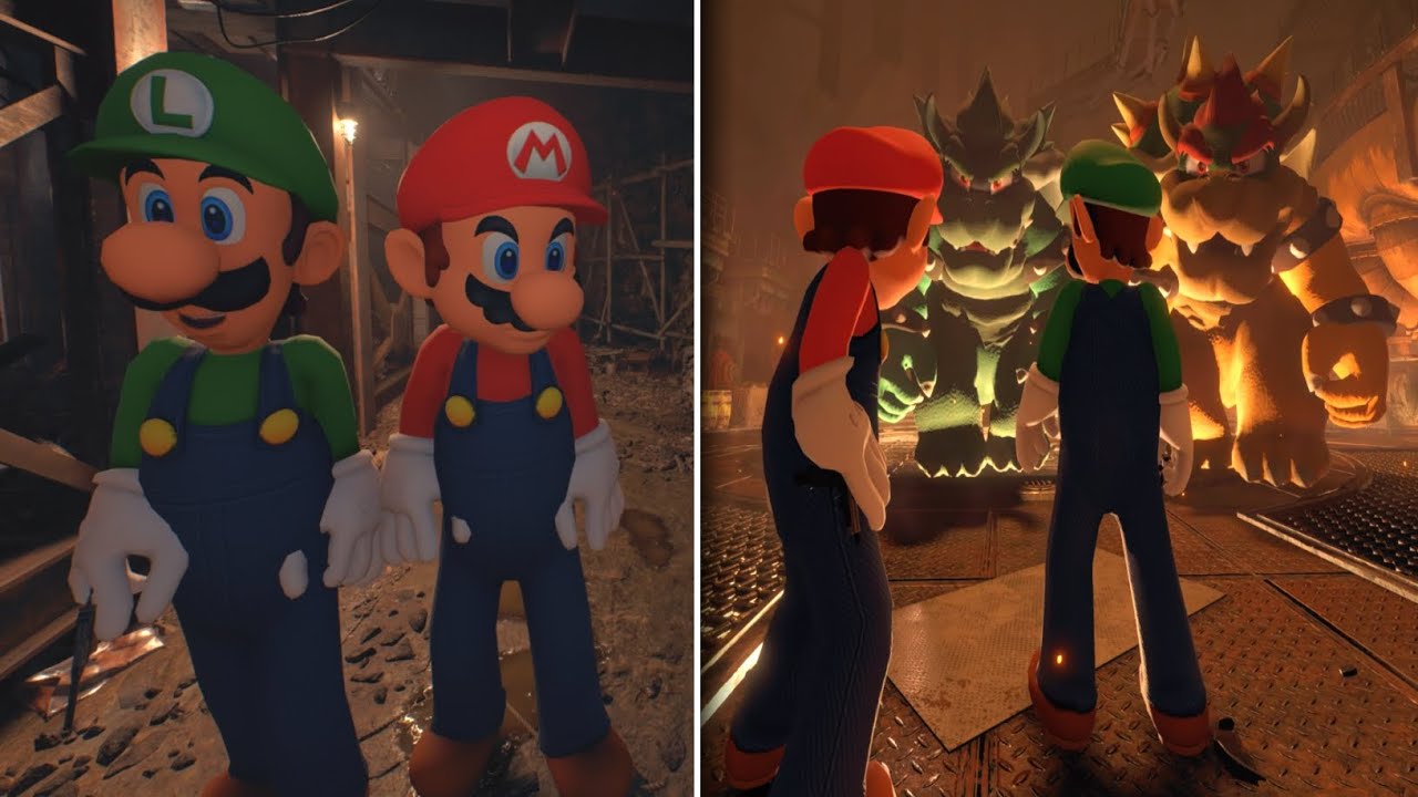 Mario & Luigi vs Bowsers - Boss Battle in RESIDENT EVIL 4: REMAKE