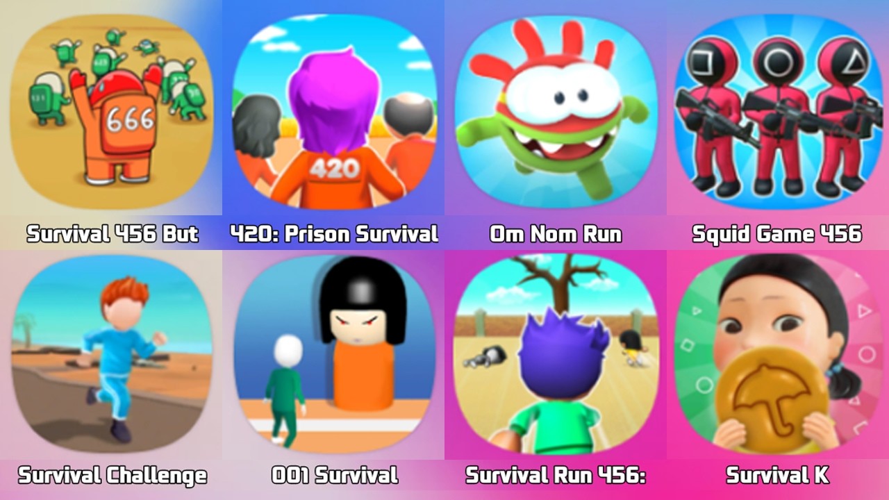 Survival Game, Impostor Squid Survival, Om Nom Run, Survival Playground, Squid Game 2
