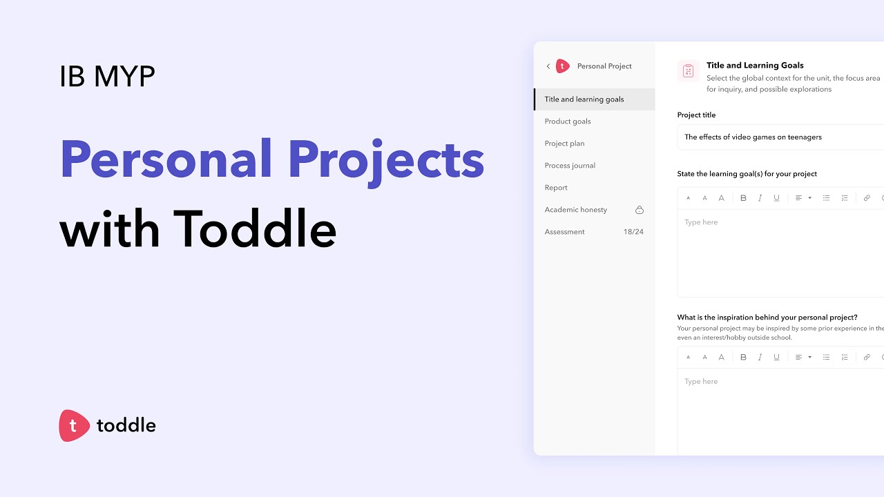 Start your Personal Project adventure with Toddle | International Baccalaureate | IB MYP