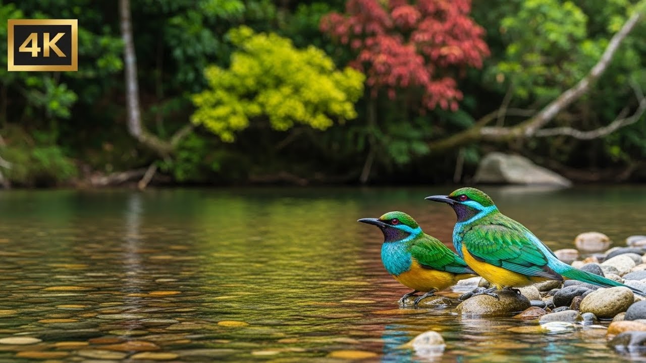 Peaceful Piano with Birds & River Sounds | Insomnia Relief, Study & Healing Music
