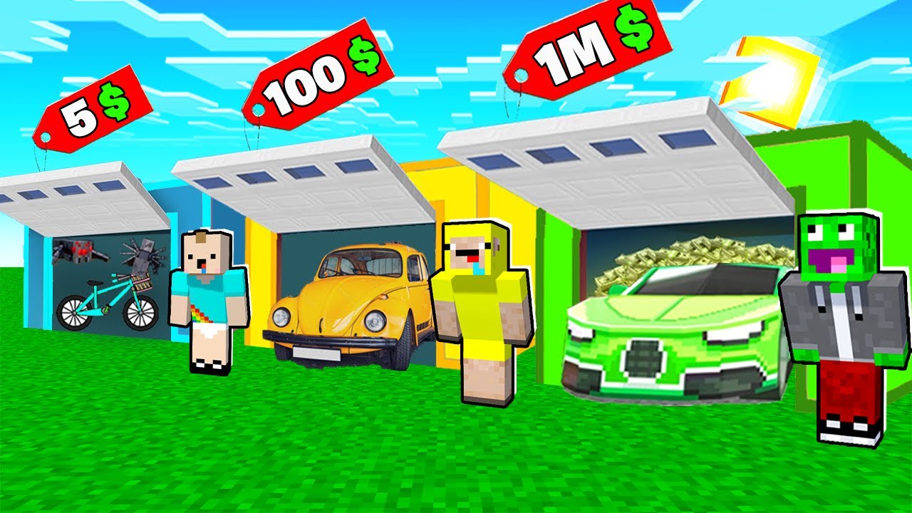 GARAZ za 5$ vs 100$ vs 1 MILION $ w MINECRAFT!