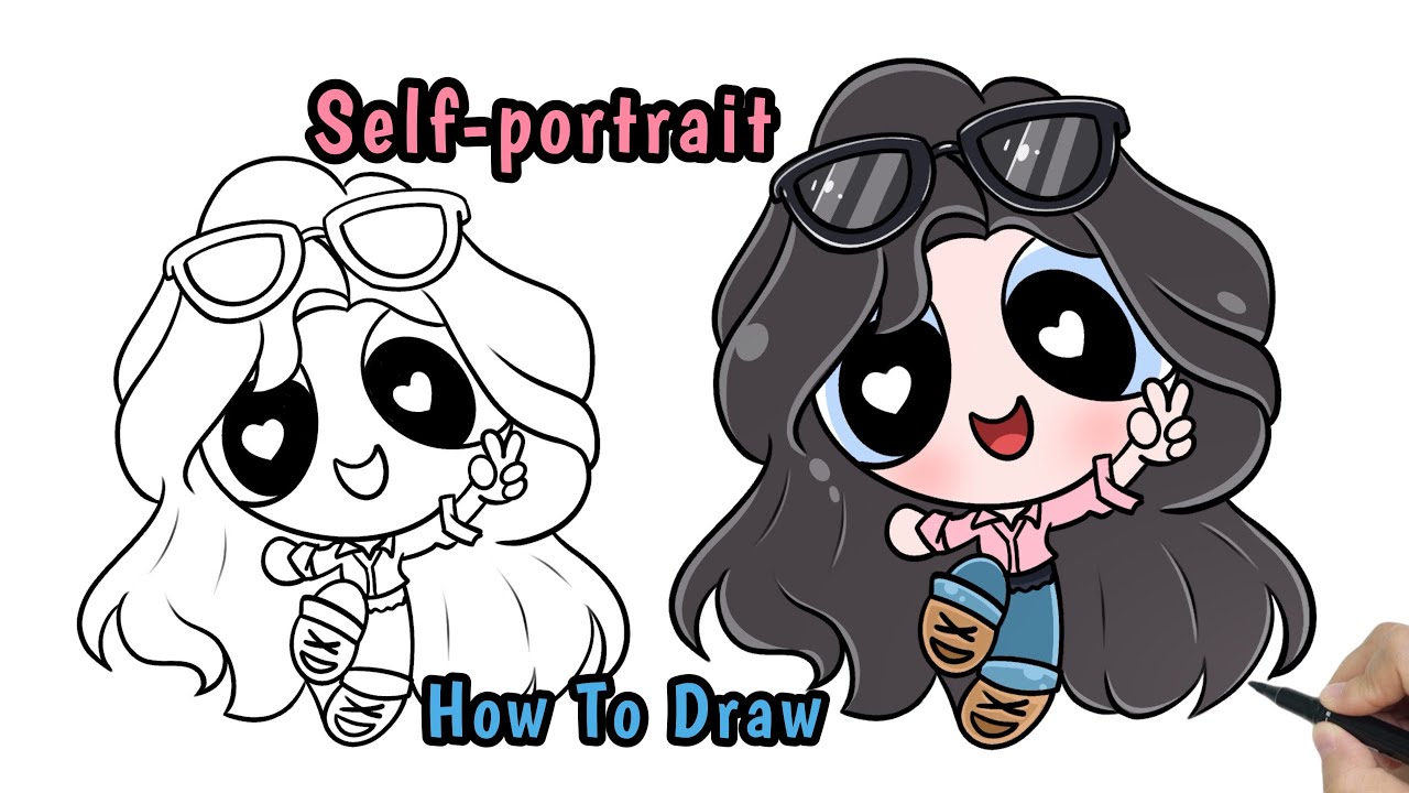 How to Draw self-portrait as Powerpuff Girls Step by Step