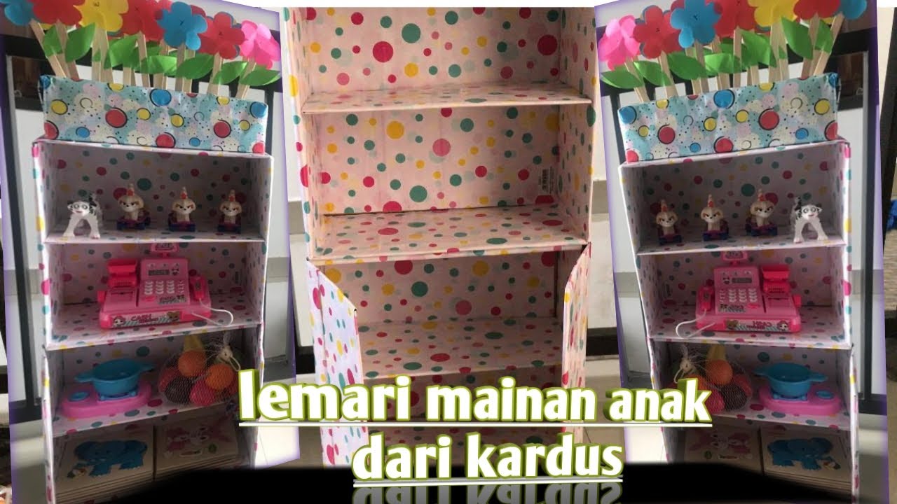 lemari mainan anak dari kardus