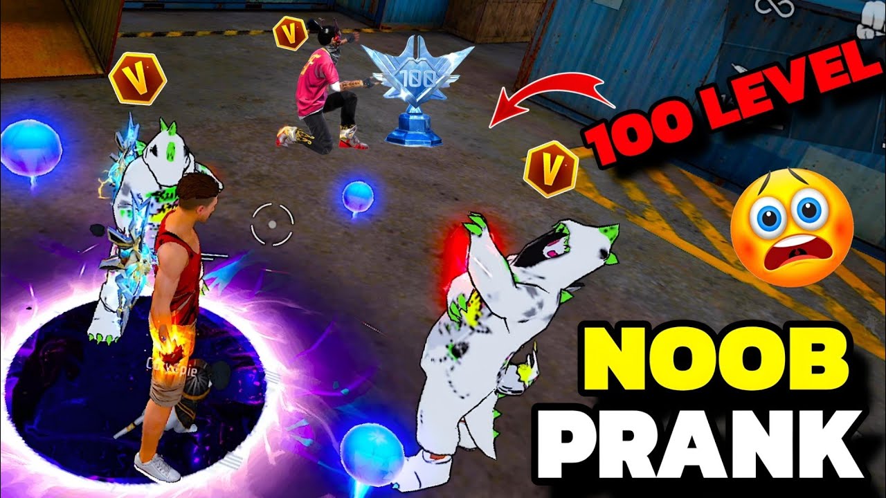 No internet Prank 🥰 लेकिन सामने 100 LEVEL Player आ गया 😭 V badge Player 😱 Garena free fire