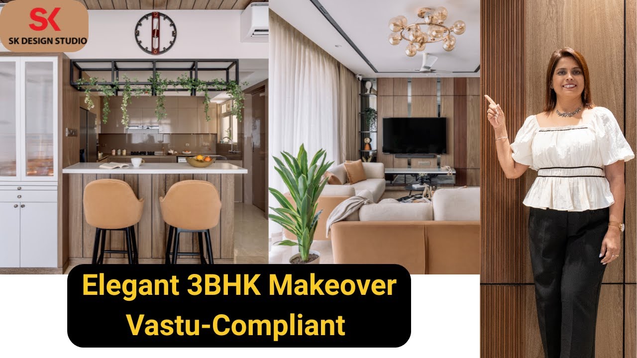 Elegant 3BHK Makeover : Vaastu-Compliant Home Interior Design | SK Design Studio's Signature Style