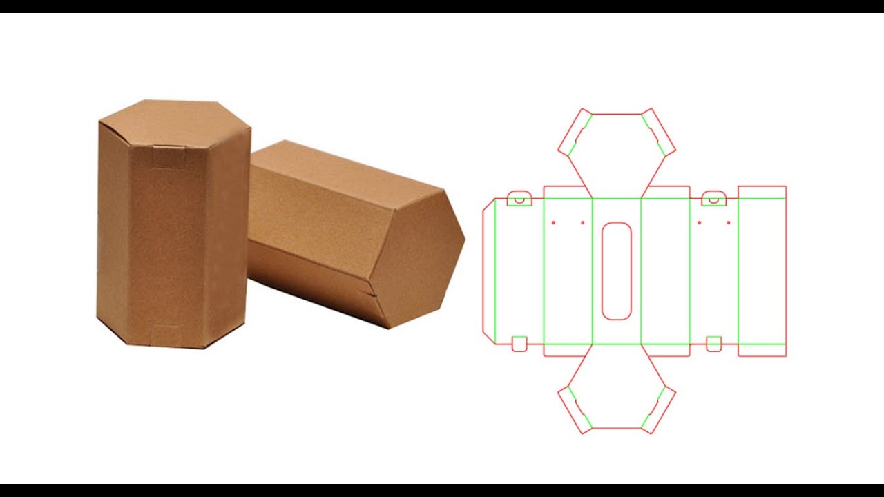 how to make hexagon shape box dieline