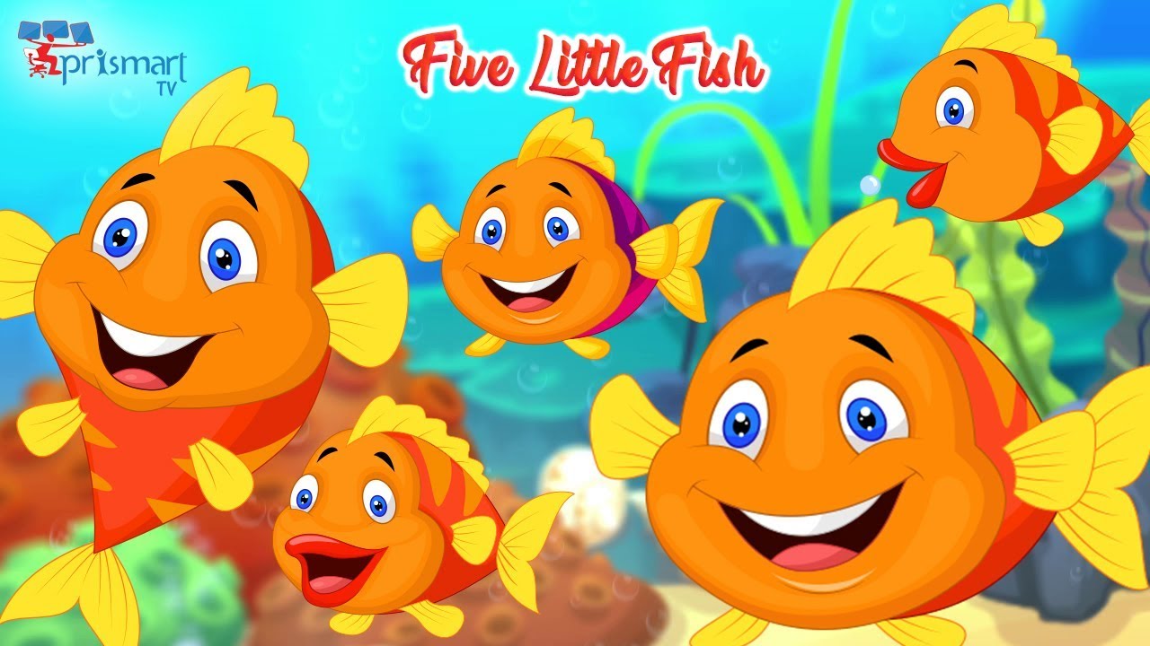 Five little fish swimming in a pool | Five Little Fish Rhyme | Five Little Fish Song 