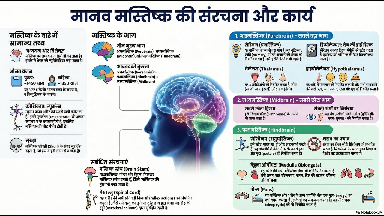 HUMAN BRAIN || COMPLETE OVER VIEW || STRUCTURE || BASIC KNOWLEDGE || FAST RIVISION #biology