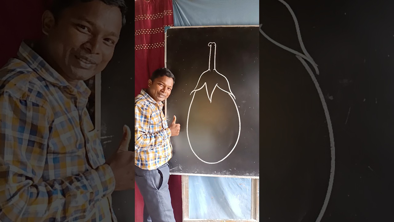 How to draw a Brinjal for kids #brinjal#art#drawing#viral#howto#trending#youtubeshorts