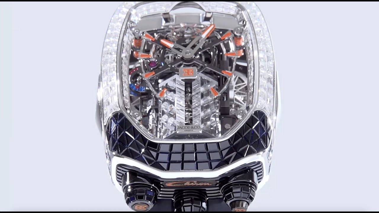 The Jacob & Co. Bugatti Chiron Baguette Black and Orange Sapphires