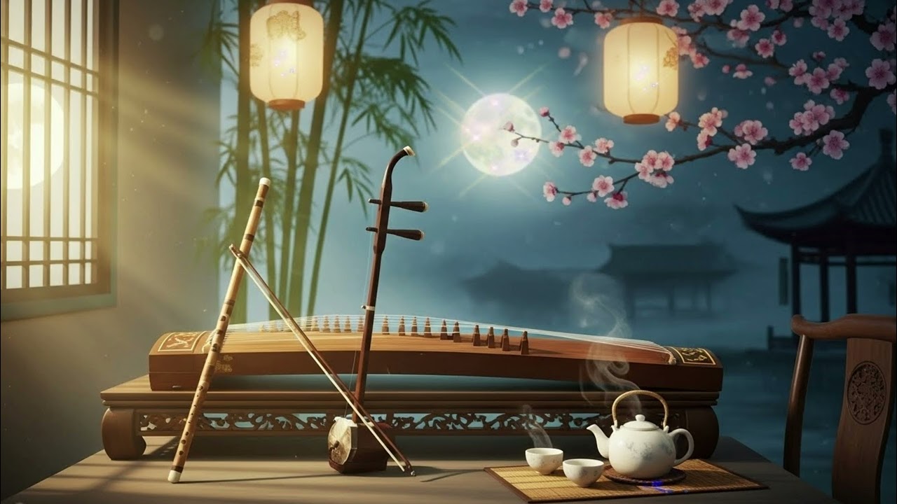🌿Relax Zen🌿 Moonlit Zen Temple with Guzheng, and find inner calm.