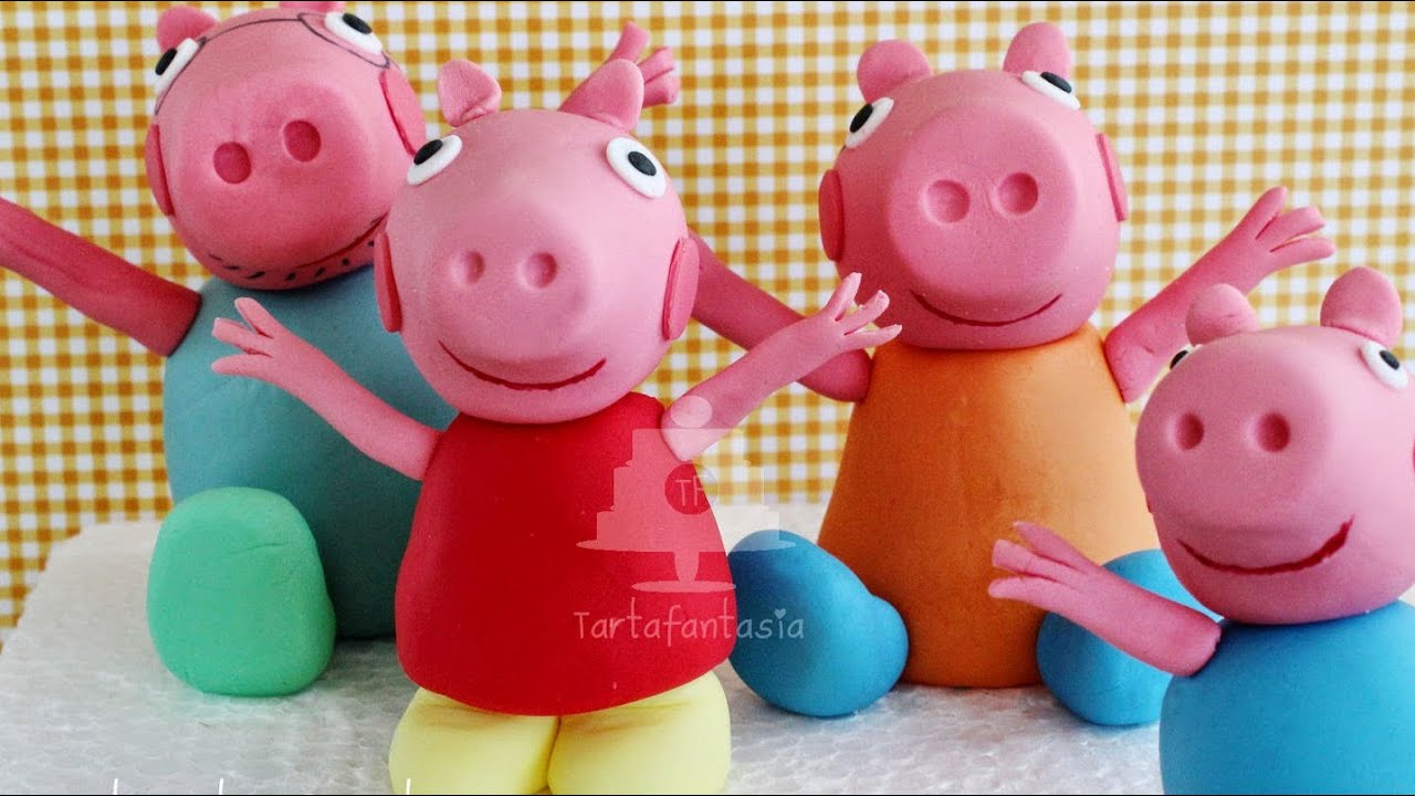 Como hacer a Peppa Pig con fondant