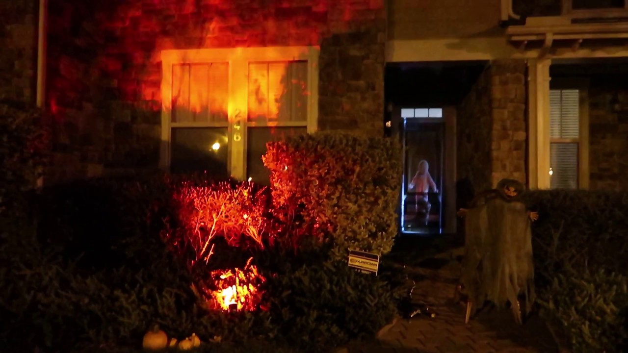 My House On Halloween Using AtmosFX Digital Decorations