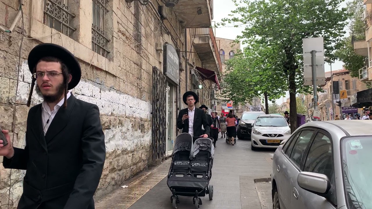 Ultra Orthodox Jerusalem Me'a She'arim and Malkhey Yisrael Streets - May 2021