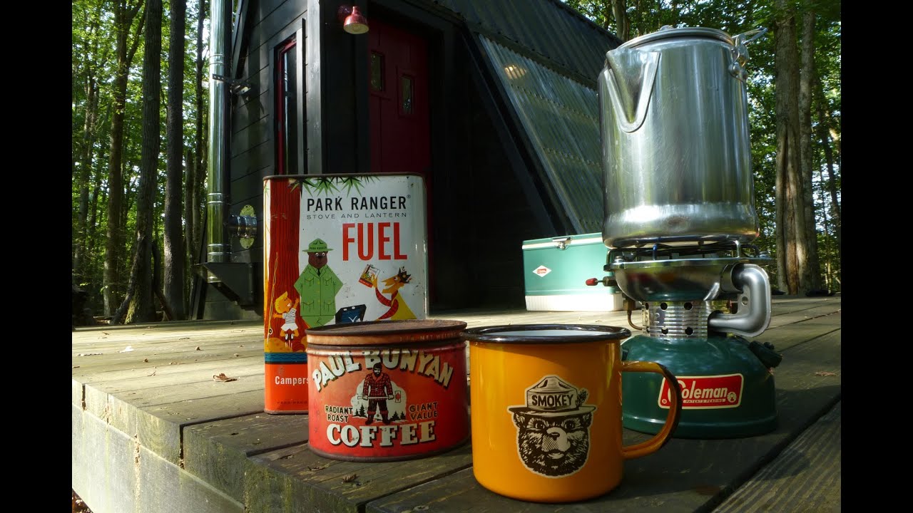 Coffee at my Cabin on a Vintage Coleman 502 Stove