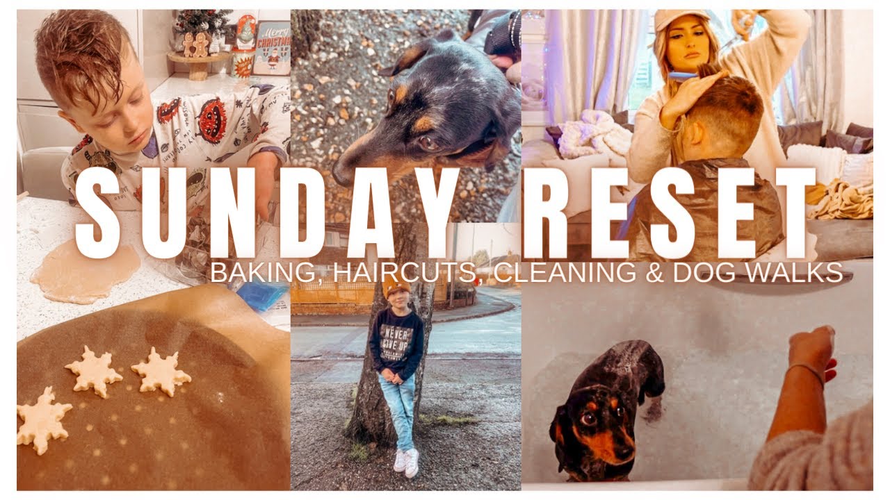 SUNDAY RESET ROUTINE SINGLE MUM OF 3 - Haircuts, baking, Tesco food shop & speed cleaning