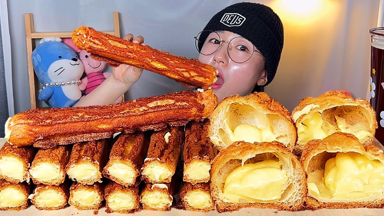 카라멜 크로칸슈 크로칸볼🤎 커스터드크림 전국 3대 크로칸슈 디저트 먹방 Dessert Mukbang