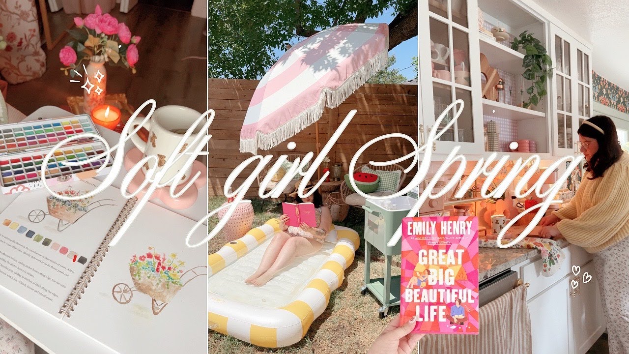 Soft Girl Spring 🌷📖 reading, backyard hangs,  picnics, baking & more