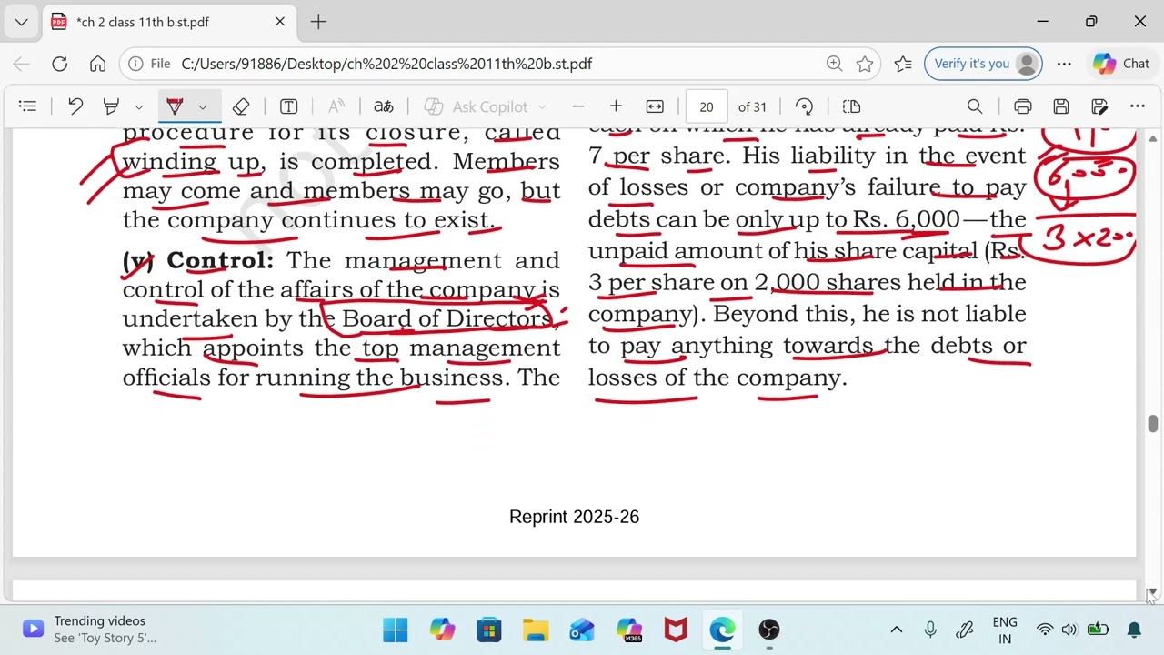 CLASS-11th, CHAPTER-2, BUSINESS STUDIES, PART-5th, JOINT STOCK COMPANIES.