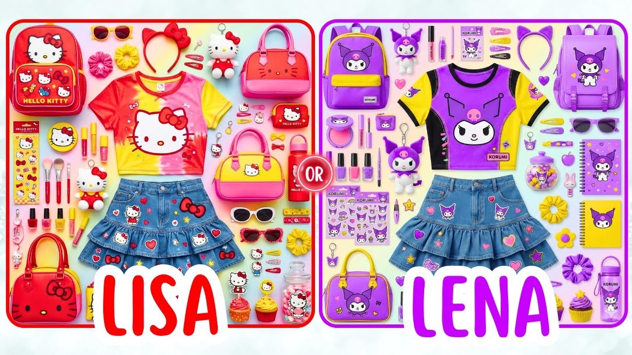 Lisa or Lena Hello Kitty vs Korumi 💗🎁💜 #random #cute #fypジ #lena #lisa #lisaandlena #lisaorlena