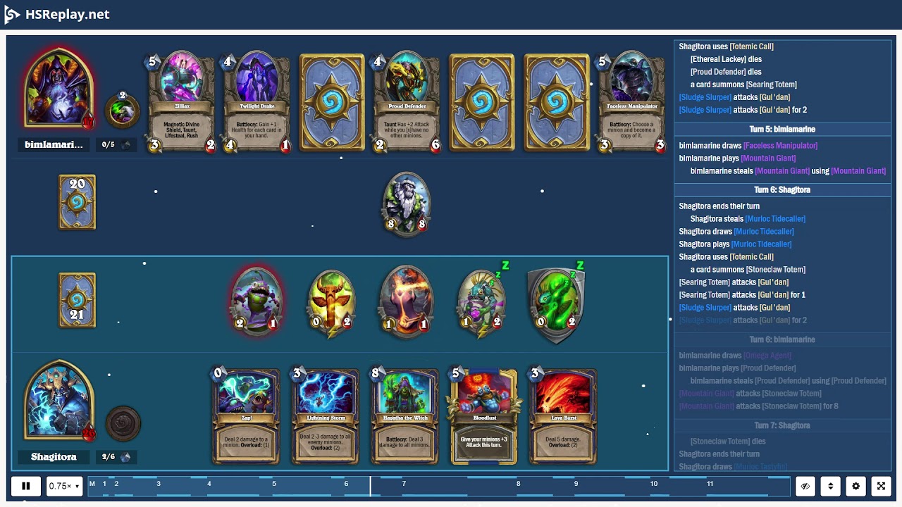 ProGaming - Hearthstone, Handlock(9) vs Murloc Shaman(9) by bimlamarine and Shagitora, Ranked - S...