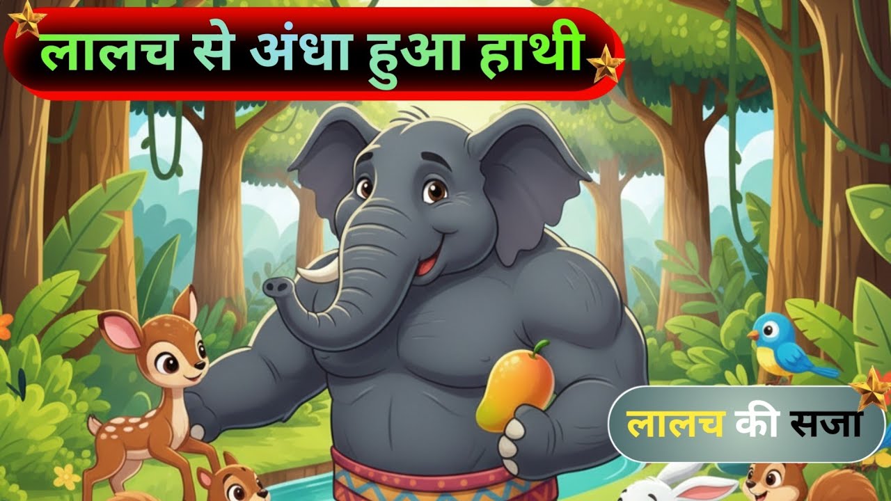 लालच से अंधा हुआ हाथी 😱 | Moral Story in Hindi | Kids Story | Panchatantra Kahani