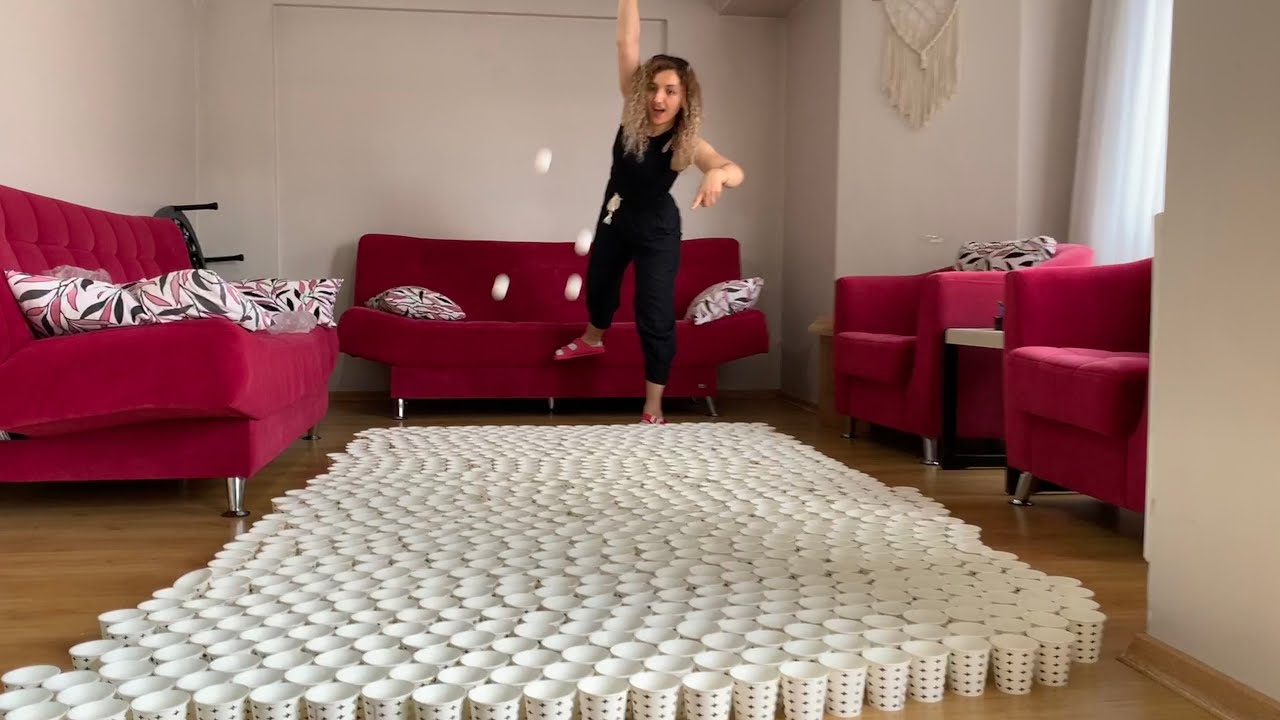 Pinpon Topuyla 1000 Kağıt Bardak Denemesi! | Olması Gerekmeyen Ama Olan Bir Video!