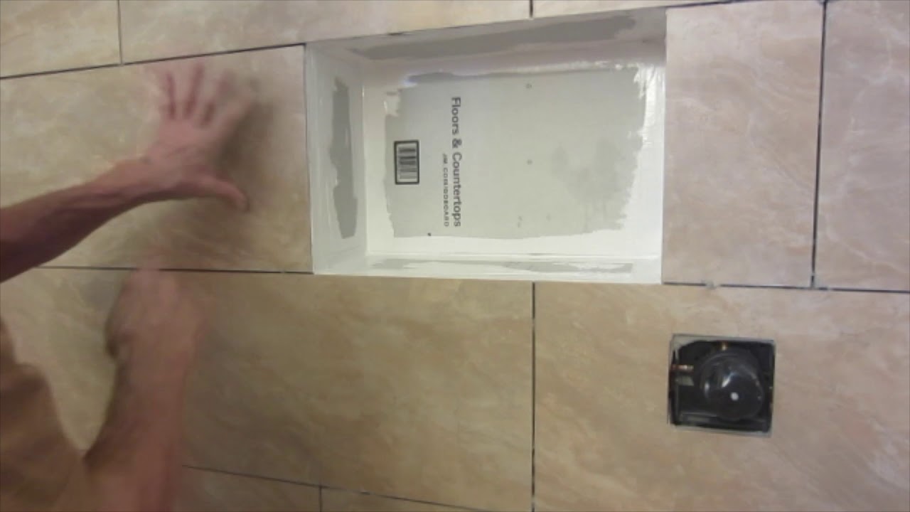 Shower Cubby, Niche.  Quick and Easy.   GoBoard waterproof backer board
