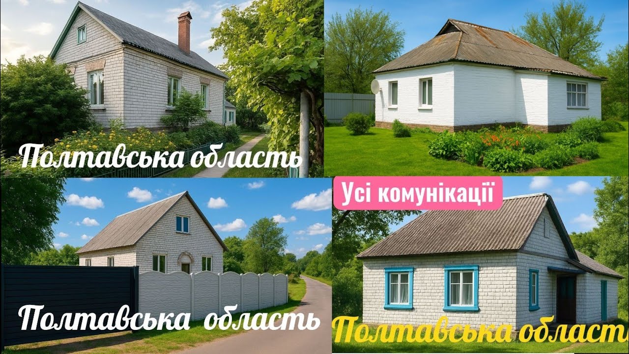 🏡 Огляд 4 будинків з комунікаціями в Полтавській області на різні бюджети. 