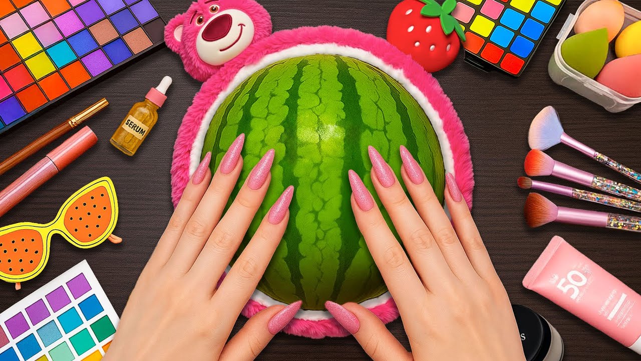ASMR Makeup on Watermelon (No Talking)