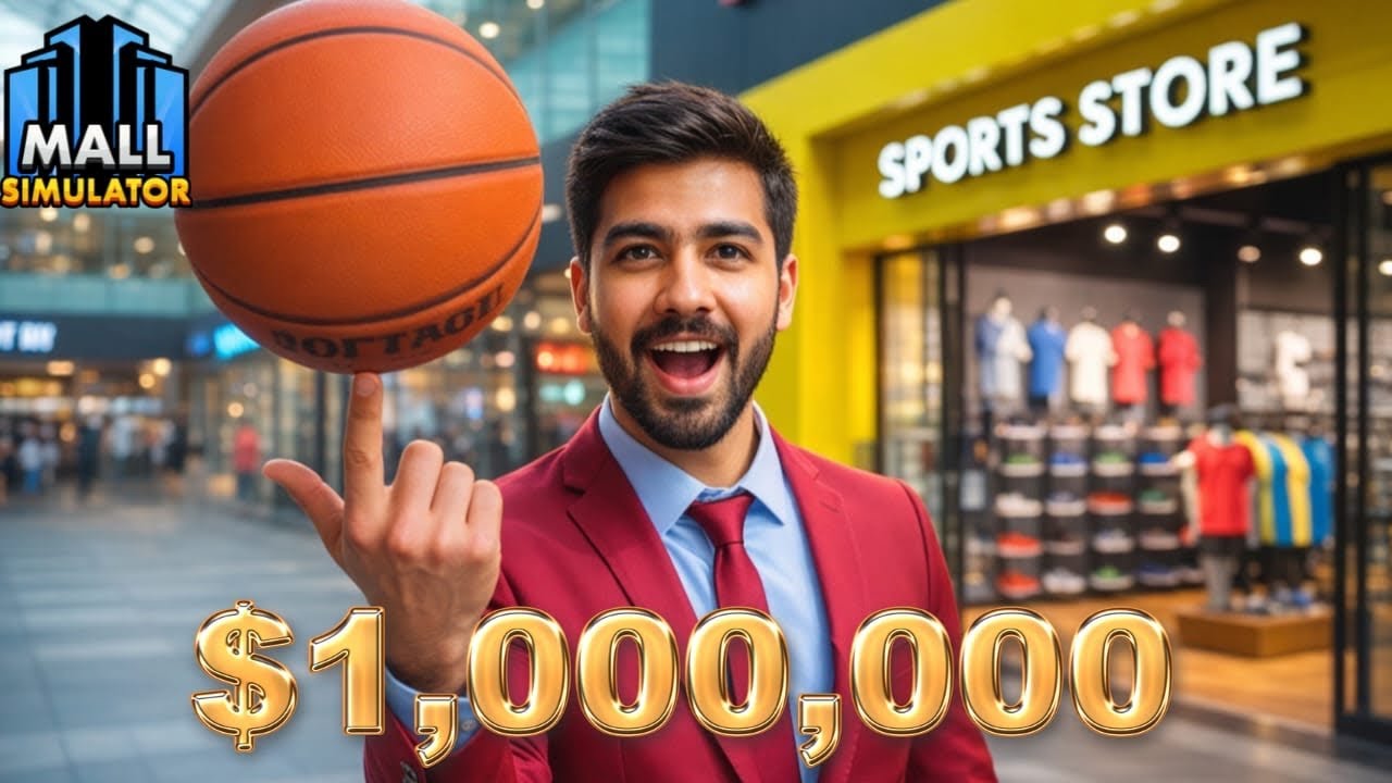 I Made $1,000,000 Selling Basketballs! 🏀🤑 (Mall Simulator Hindi #12) #MallSimulator #SportsStore