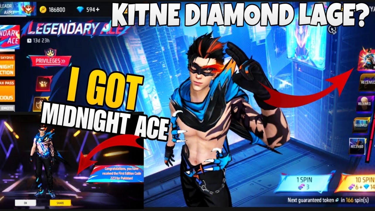 I Got Midnight Ace Bundle Kitne Diamond Lage? I Got Token Tower Bundle | Garena Free Fire