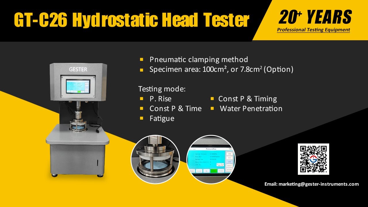 Hydrostatic Head Tester GT-C26 Pressure Rise Testing