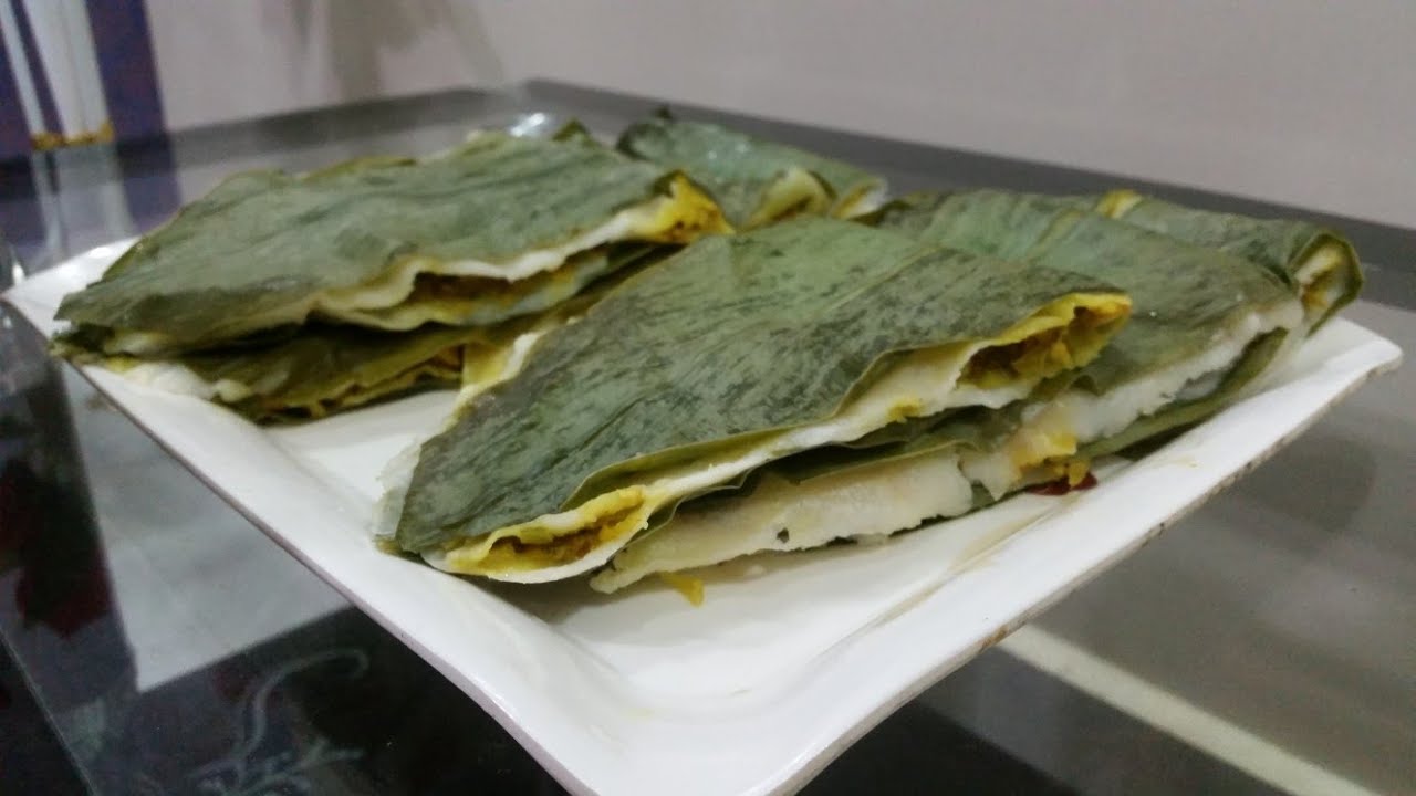 Haldipaana Nawari / Turmeric leaves with spicy stuffing/ Patoli / turmeric leaves recipe /