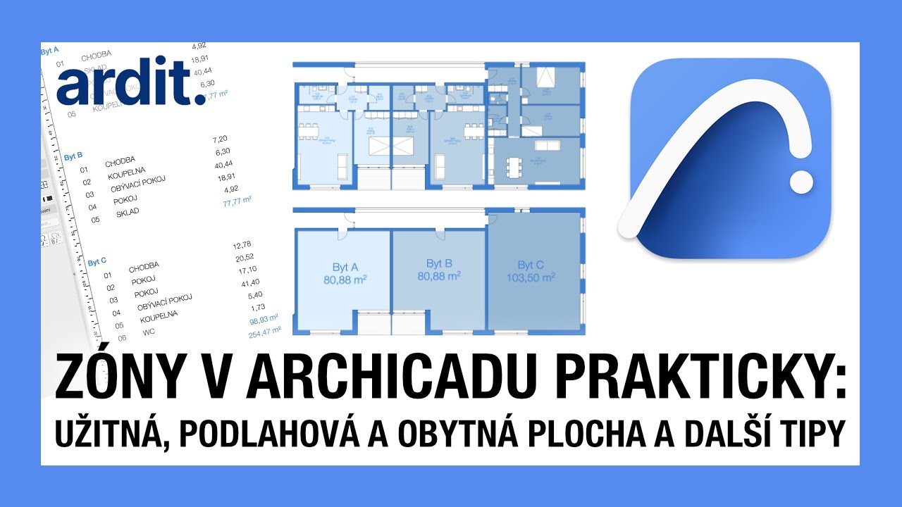 Zóny v Archicadu prakticky: užitná, podlahová a obytná plocha a další tipy 📏