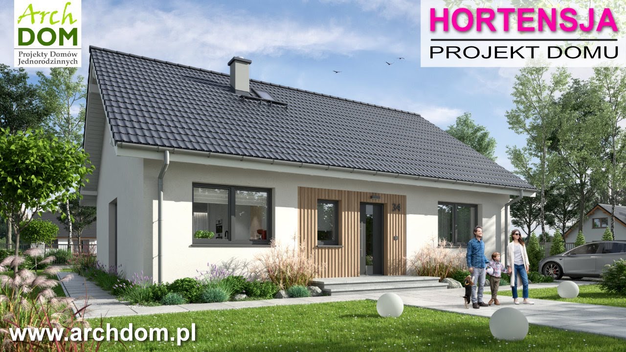 Dom jednorodzinny parterowy Hortensja – prezentacja projektu domu I ArchDOM Projekty Domów