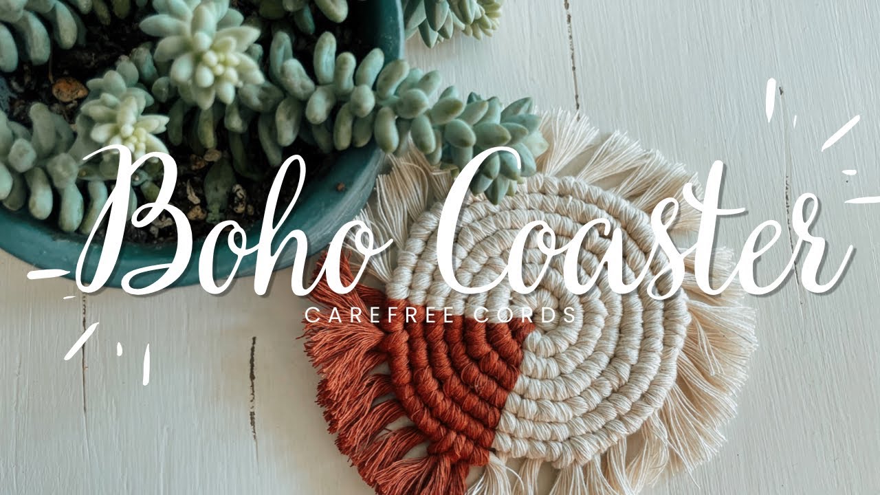 DIY Round Macrame Coaster - Boho Coaster for beginners ✌🏽
