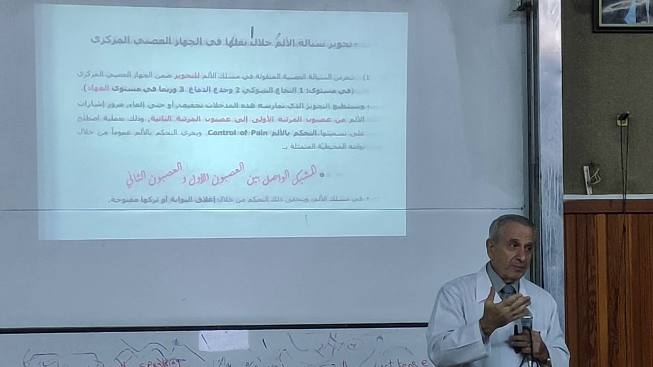 الجزء الثالث من ىمحاضرة فيزيولوجيا الألم للأستاذ الدكتور إبراهيم حدّاد