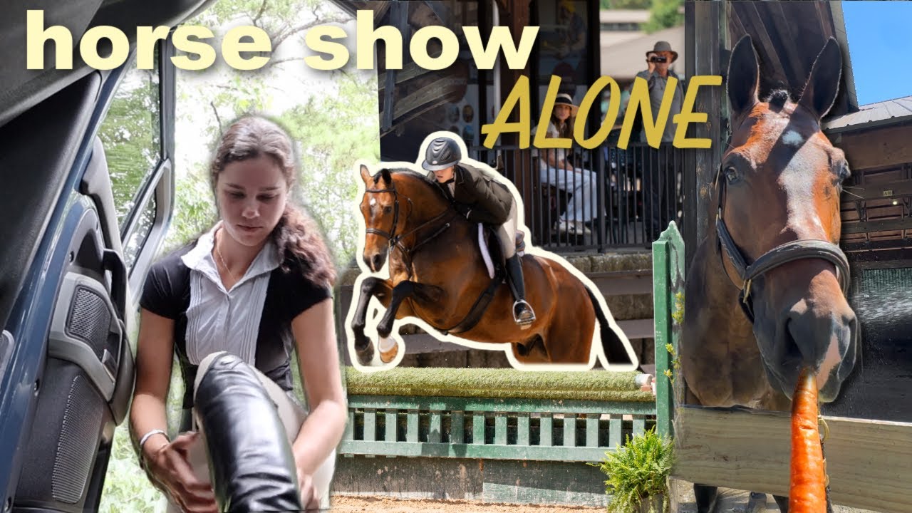 riding TWO new horses at a show BY myself!!