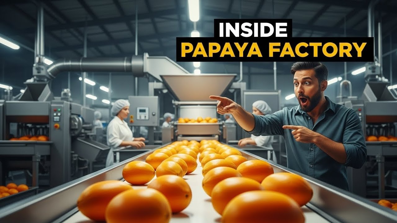 Inside a Modern Papaya Factory 🥭 | From Farm to Dessert | Full Processing Tour