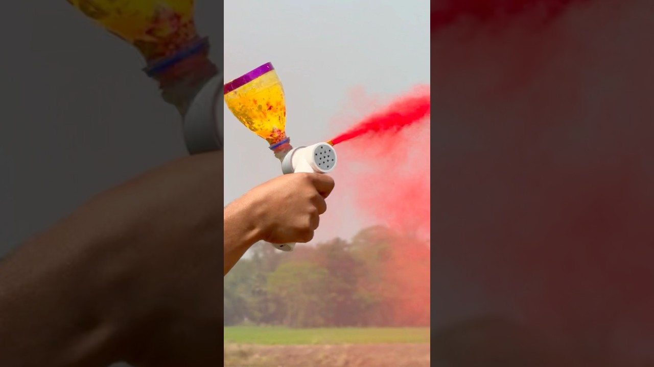 Gulal throw machine for Holi # holispecial #reels #HappyHoli #experiment
