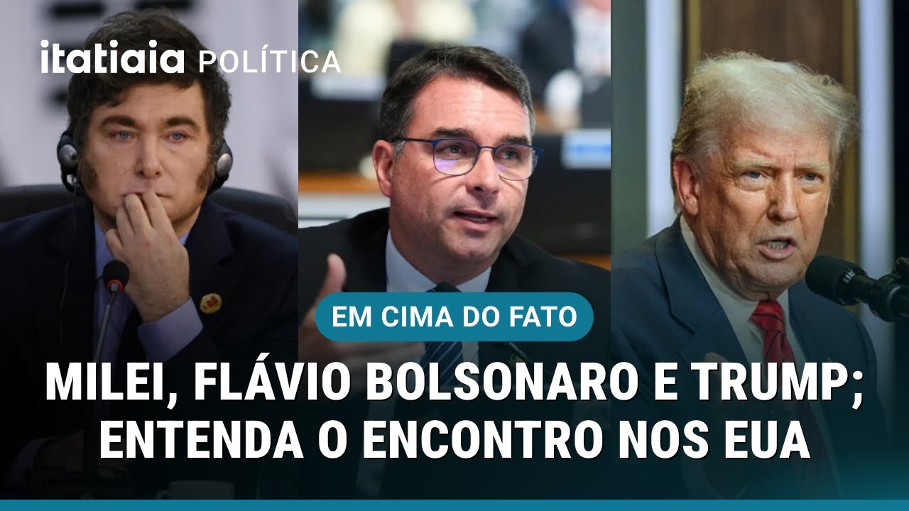 FLÁVIO BOLSONARO SE ENCONTRARÁ COM DONALD TRUMP E JAVIER MILEI NOS EUA; SAIBA DETALHES
