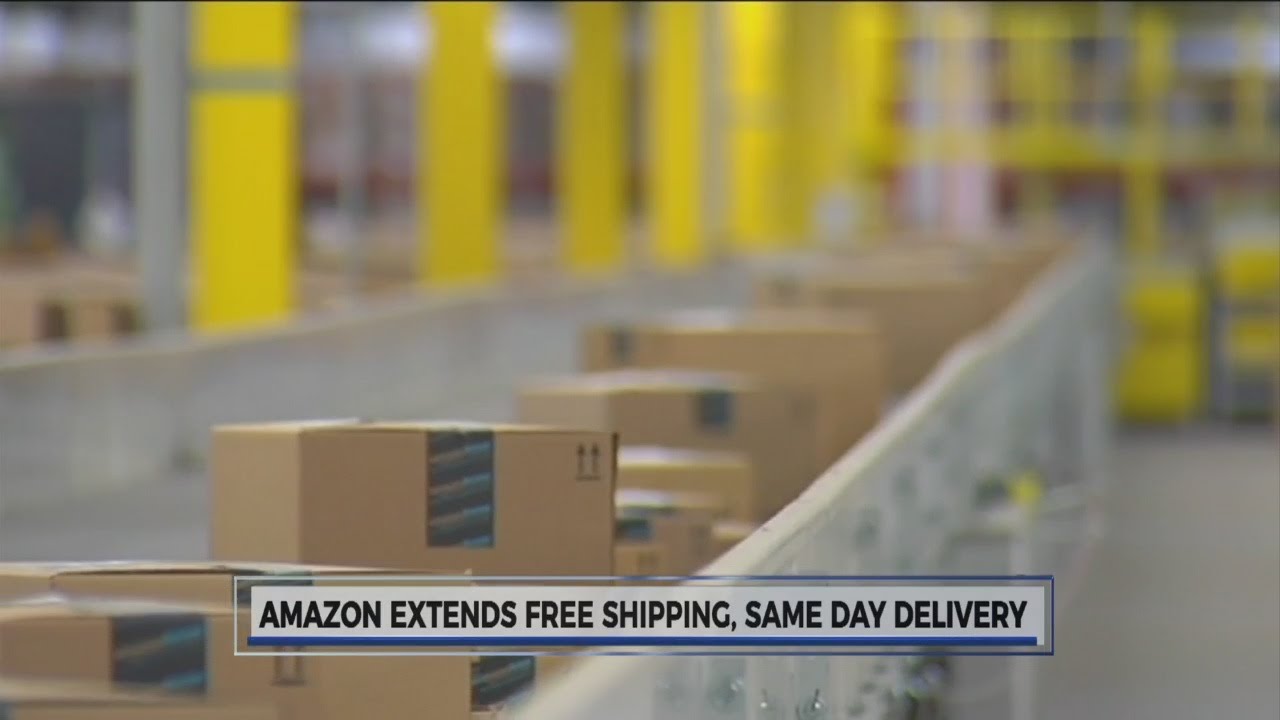 Amazon extends free shipping, same day delivery