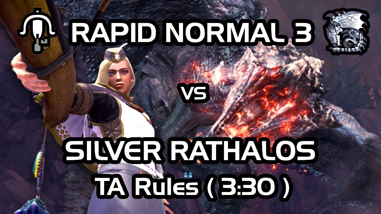 [MHW: IB] Lightbreak Gun LBG (Rapidfire Normal 3) vs MR6☆ Silver Rathalos. TA Rules Solo ( 3:30 )